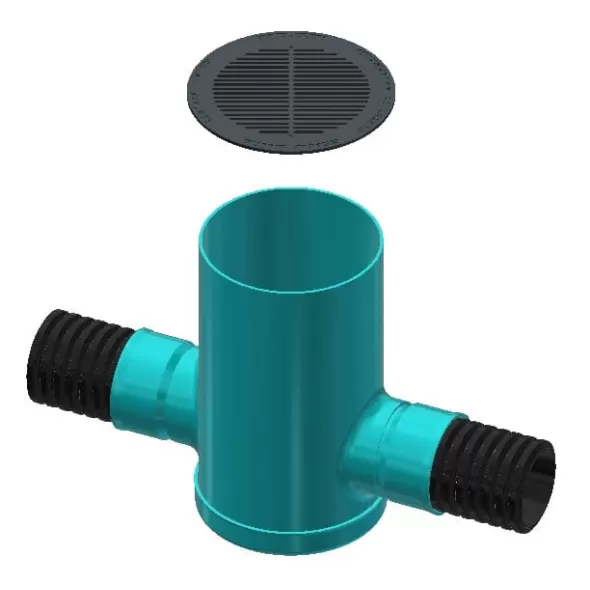 ADS Nyloplast Drain Basin with Round Grate, Round PVC Green 24" x 5' | DFD2824AG5