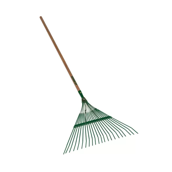 48" Hardwood Handle 24 Tines Spring Brace Leaf Rake | STR40942