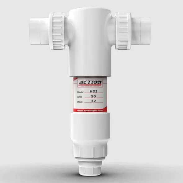 Action Machining Inline Filter, 32 Mesh HDI Series High Volume, 3" x 2-1/2" Spigot x Slip | AFIHDI10032