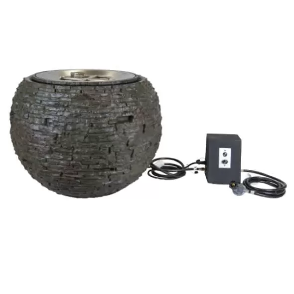 32" x 24" Fiber-Resin Composite Medium Fire and Water For Ultra 2000 Fountains Stacked Slate Sphere | AQS58093