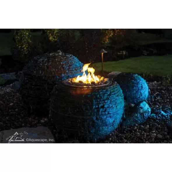 32" x 24" Fiber-Resin Composite Medium Fire and Water For Ultra 2000 Fountains Stacked Slate Sphere | AQS58093