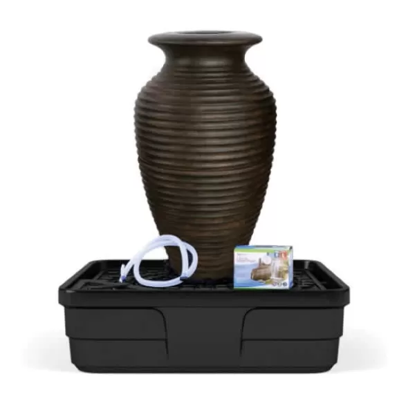27" x 45" Fiber-Resin Composite Rippled Urn Medium Landscape Fountain Kit | AQS78271