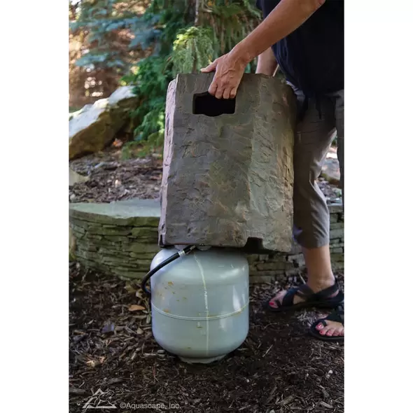 Glass Fiber Reinforced Concrete Faux Stone For 20 lb Propane Tanks Propane Tank Cover | AQS78336