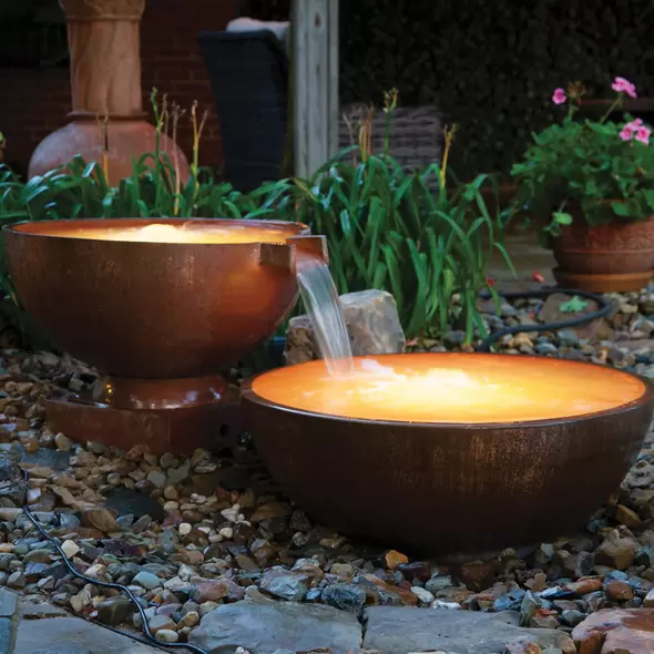 16" x 16" x 8" Copper For Copper Bowls Fountain Pedestal | AWGCB16P