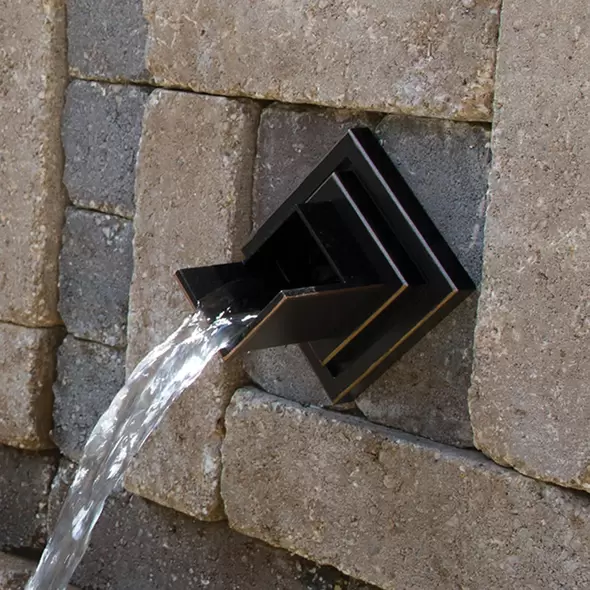 600 gph 7" x 4-3/4" x 7" Bronze For Formal Spillways and Flexible Hardscape Basins Wall Spout | AWGWSVS