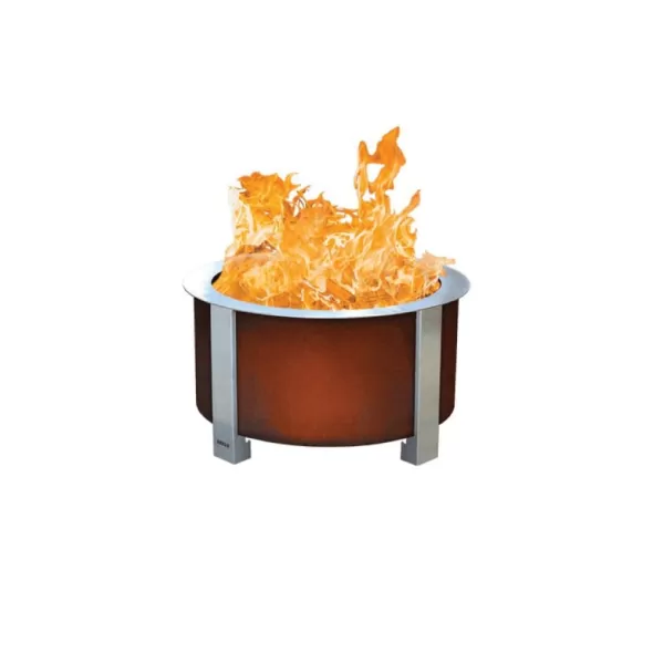 24" x 29.5" x 15" Corten Steel X-Series X24 Model Standard Rim Smokeless with Searplate Fire Pit | BREBRX24PS