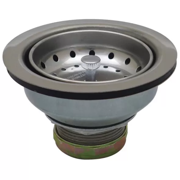 1-1/2-11-1/2 NPSM 3.25" x 4.33" x 2-3/4" Stainless Steel Chrome-Plated Shallow Locking Cup For Deep Cast Iron Sinks Sink Basket Strainer | DER14