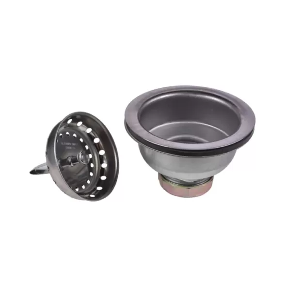 1-1/2-11-1/2 NPSM 3.25" x 4.33" x 2-3/4" Stainless Steel Chrome-Plated Shallow Locking Cup For Deep Cast Iron Sinks Sink Basket Strainer | DER14