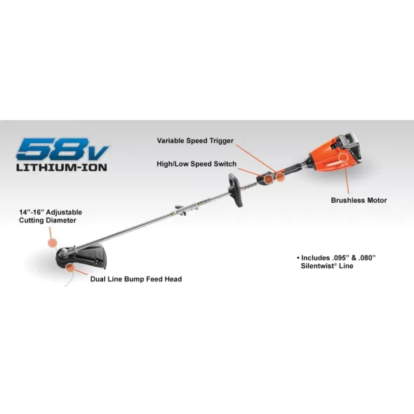 58 V Handheld String Battery Trimmer | ECHCST58V2AHCV