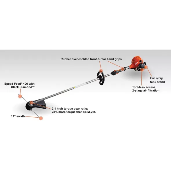 21.2 cc Straight Shaft Pro Torque Trimmer | ECHSRM2320T