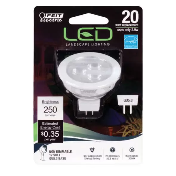 2.9 W GU5.3 MR-16 >80 250 Lumens 3000K LED 38 Degrees Lamp | FETBPLVBAB830CA