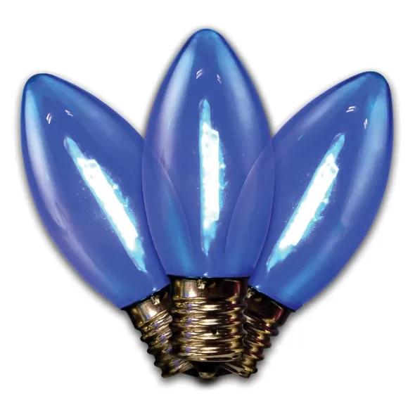 0.8 W E17 C9 LED Smooth Transparent Blue Lamp Filament Bulb | HBLBU25FLDSC9TBL