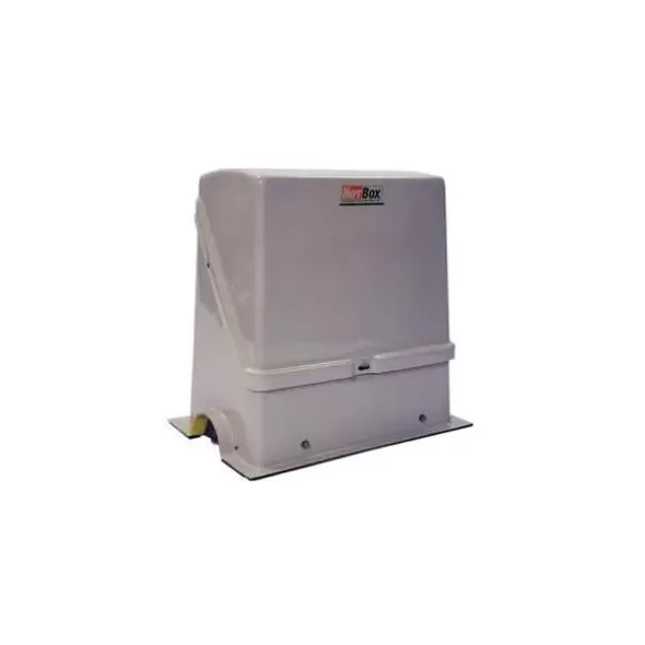 13" x 39" x 28" Beige Fiberglass Heated Flip Top Insulated Enclosure | HOTHB2