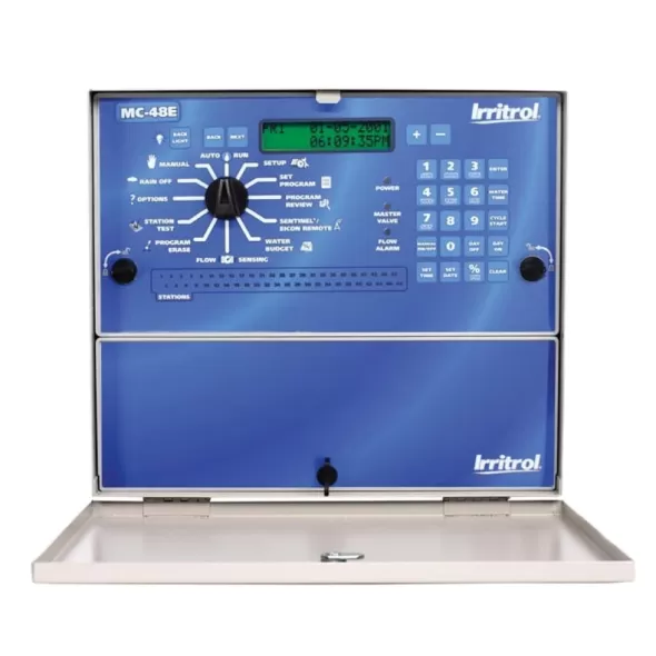 12 Stations Indoor/Outdoor 10-1/2" x 4-1/4" x 9-3/4" Steel MC-E Blue Series For P-2B Pedestals Controller | IRRMC12EPANEL