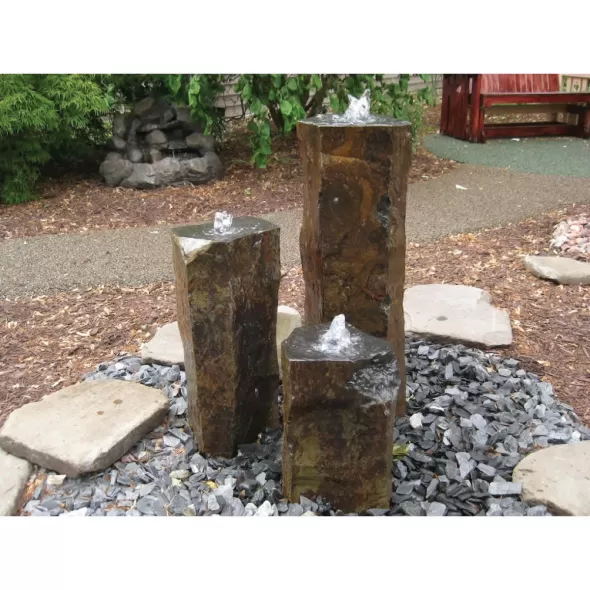 3-Peice Polished Top W/20" 27" 35" Columns Basalt Column Kit | MBAHBR3CSL