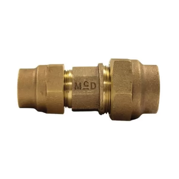 1" CTS Compression x PEP Compression Lead-Free Brass Straight Coupling | MCD74758G3G010
