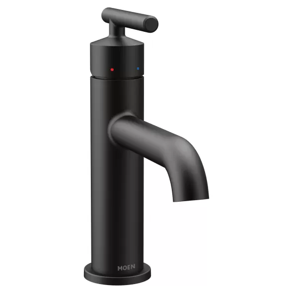 3/8" Compression 6" x 7-15/16" Metal Matte Black 1-Handle High Arc Bathroom Faucet | MON6145BL
