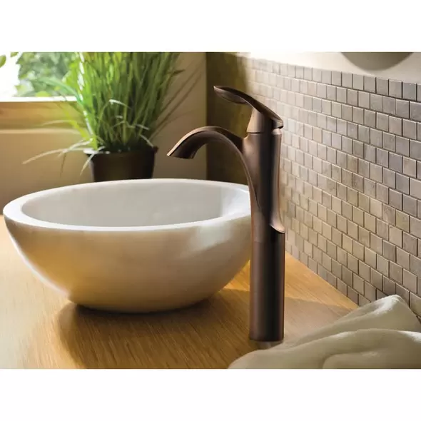 3/8" Compression 6" x 8-3/4" Metal Oil Rubbed Bronze 1-Handle High Arc Bathroom Faucet | MON6400ORB