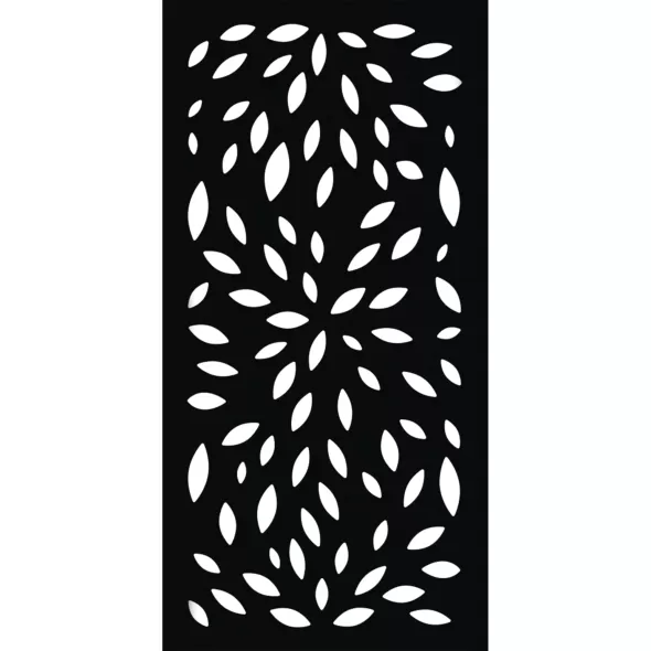 24" x 48" x 1/4" Hardwood Black 80% Blockout BLOOM Decorative Fence Panel | OUTUSADLT1BL