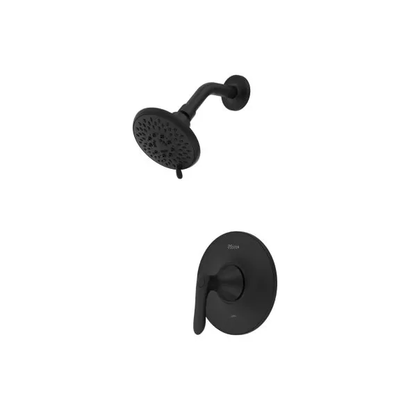 4-25/32" x 2-9/16" Brass Matte Black 1-Handle Shower Trim | PPFLG897WRB