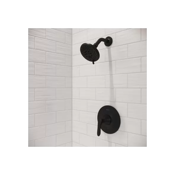 4-25/32" x 2-9/16" Brass Matte Black 1-Handle Shower Trim | PPFLG897WRB