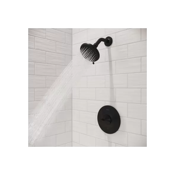 4-25/32" x 2-9/16" Brass Matte Black 1-Handle Shower Trim | PPFLG897WRB