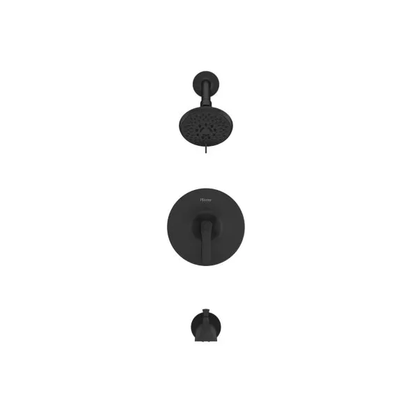 4-25/32" x 2-9/16" Brass Matte Black 1-Handle Tub and Shower Trim | PPFLG898WRB