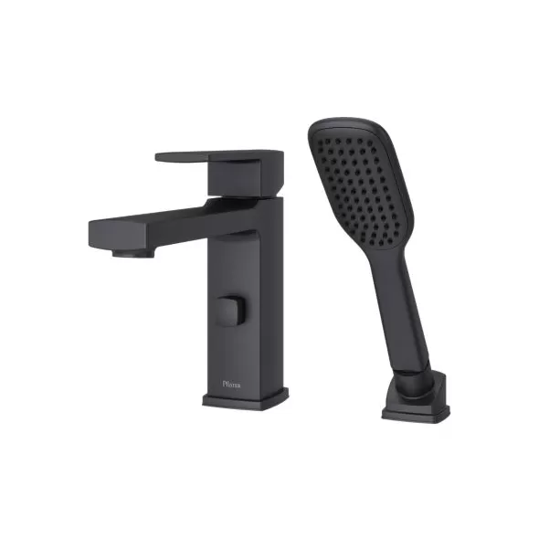 1/2" NPT 10-1/16" x 8-11/16" Metal Matte Black 1-Handle Roman Tub | PPFRT62DAB