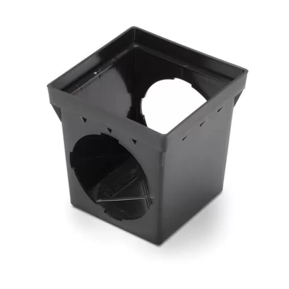 9" x 9" 2.2 Gallon Square HDPE Black Drainage Catch Basin | RBDDB9S2