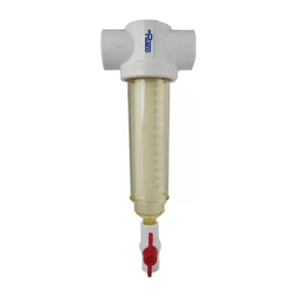 60 Mesh 1-1/2" Slip 150 psi 10 - 50 gpm White Polyester Screen Chemical-Resistant Spin Down Sediment Filter | RUS11260F