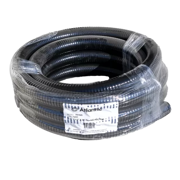 1-1/2" x 25' PVC Black Flexible Pipe | AWGFH1529