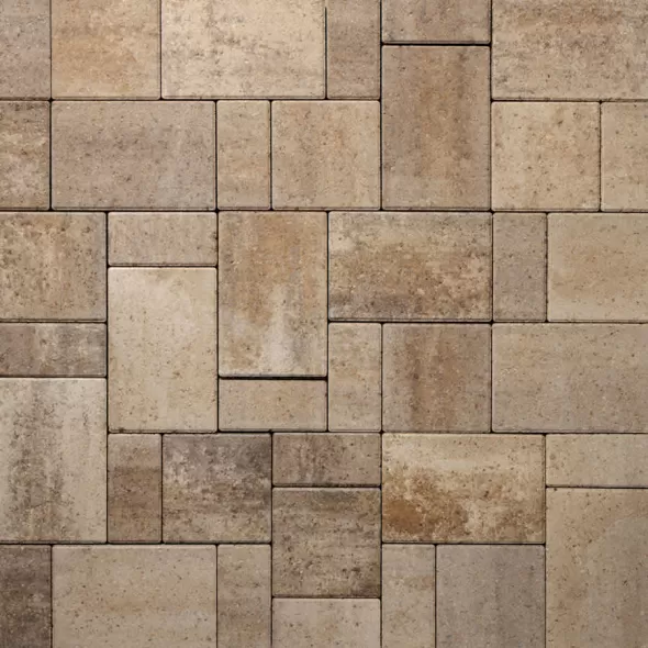 Belgard Legacy Architectural Cambridge Cobble Paver, 3-Piece, Square, Danville Beige