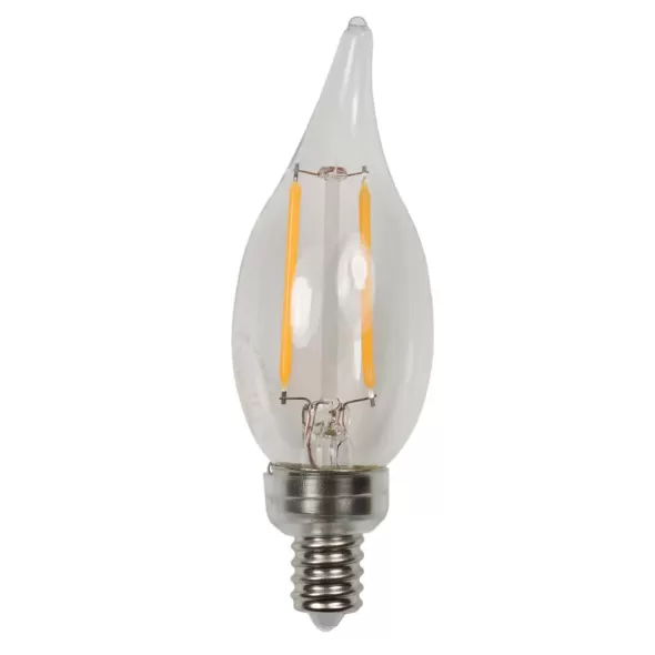 2 W Candelabra 90 CRI 105 Lumens 2700K LED Omni-Directional Decorative Flame Tip Low Voltage Filament Edge Lamp | BRICFEF22700C12