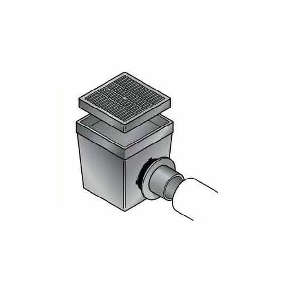 9 x 9" Square Basin Kit with Green Grate | DRT0909SD2KG