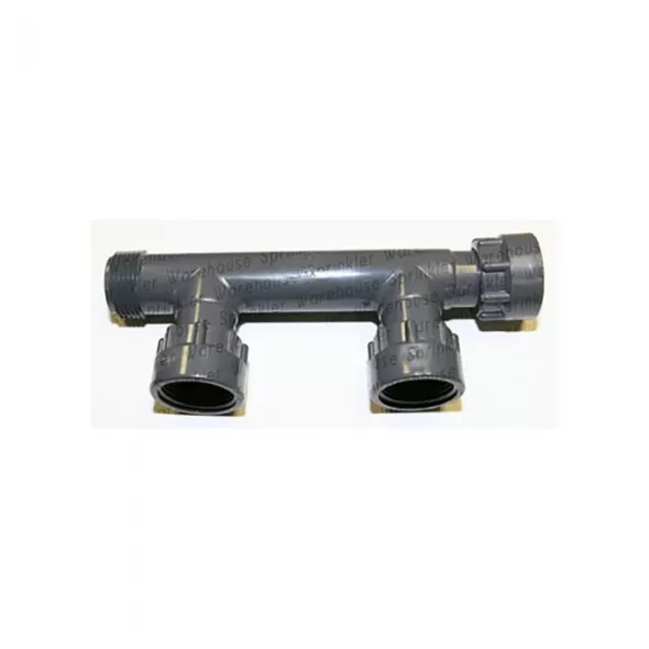 1" Swivel x MIPT x Swivel Gray For (2) Sprinkler Valves Manifold Tee | DUR3010102