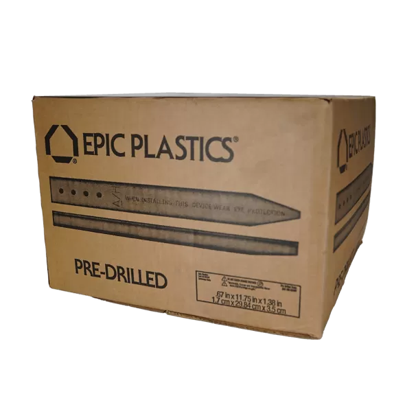 11-3/4" x 0.67" x 1.38" Teak Brown Pre-Drilled Stake | EPC200102648