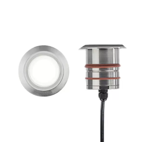 4 W 3000K LED Stainless Steel 245 Lumens Round Contemporary Recessed In-Ground/Indicator Luminaire | WAC202130SS