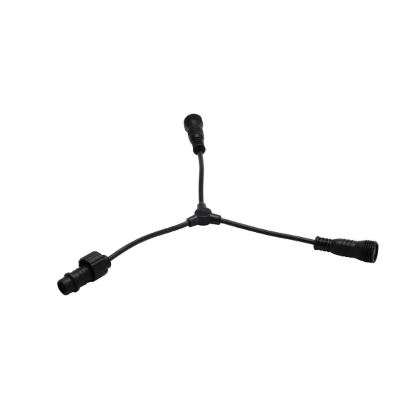 6.25" x 1.25" x 1.25" Black For Landscape Lighting Tape Light 3-Way Y-Connector | WAC8002BK