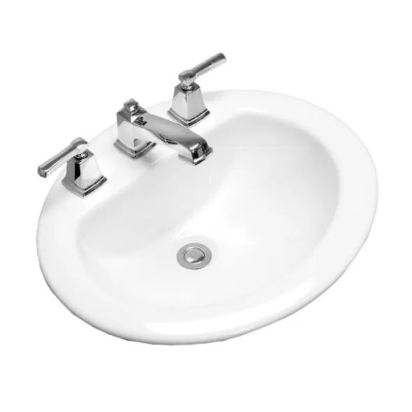 8" 20-1/4" x 17-1/4" x 7-9/16" Vitreous China White L172 Lavatory Sink | WESL1728W