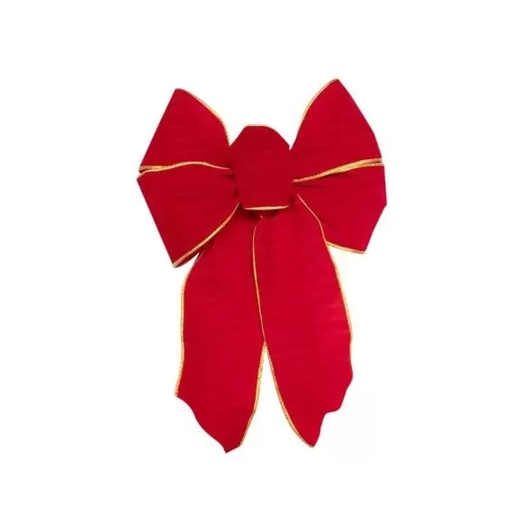 18" x 12" Red Velvet Medium Wired Deluxe Bow | HOLBOWMEDDELUXE