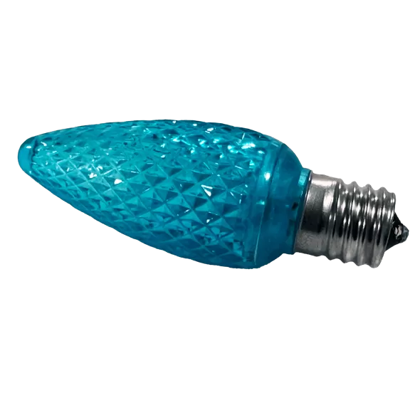 0.58 W SMD C9 E17 Intermediate LED Teal Professional-Grade Removable/Interchangeable Water-Resistant Retrofit Bulb | HOLLEDC9TEALSMD