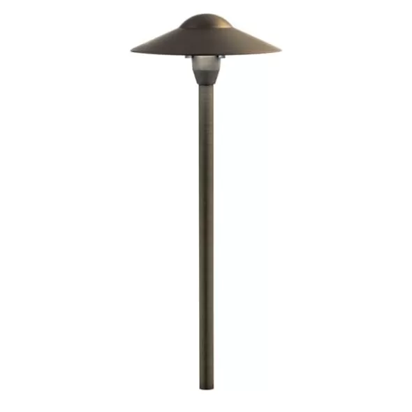 16.25 W Wedge T5 Incandescent Centennial Brass Dome 15310 Series Path Light | KIC15310CBR