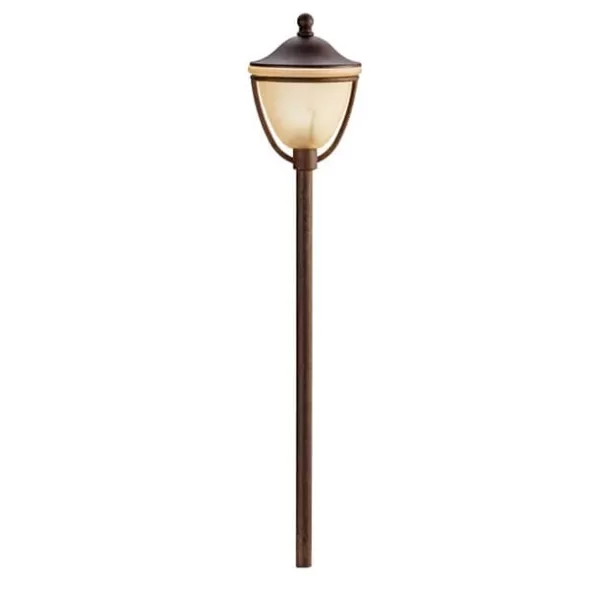 2.3 W Wedge S8 Krypton Textured Tannery Bronze Cast Aluminum Round Path Light | KIC15367TZT