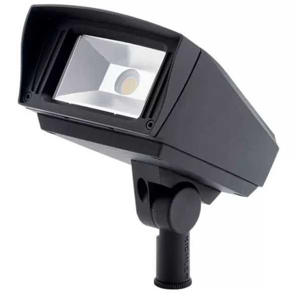 12 W 3000K Integrated LED Textured Black Cast Aluminum 126" x 88 Degrees Large 16022 Series Flood Light | KIC16022BKT30
