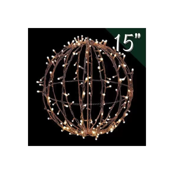 15" Green Foldable 3D LED Sphere | HBLLED15SPHBGR