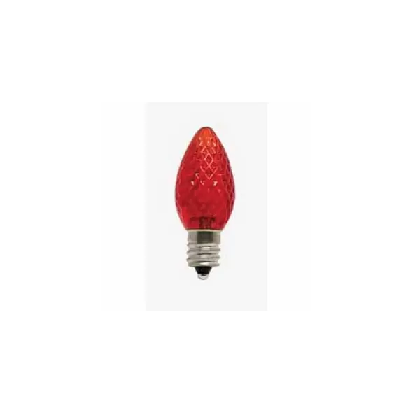 0.58 W SMD C7 E12 Candelabra LED Red Premium Professional-Grade Retrofit Bulb | HOLLEDC7REDSMD