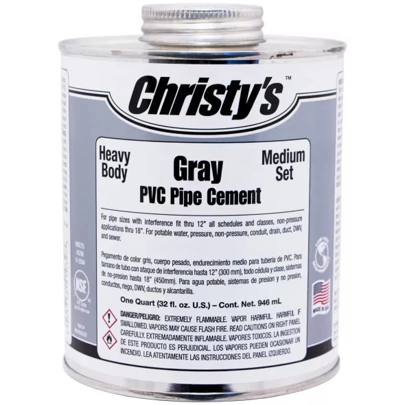 Christy Gray Heavy PVC Pipe Cement 1 gal | 505066