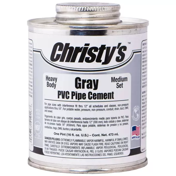 Christy Gray Heavy PVC Pipe Cement 1 gal | 505066