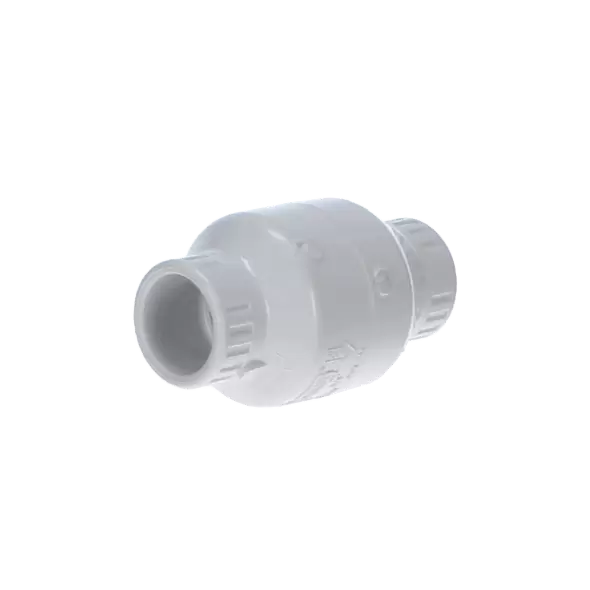 Swing Check Valve, 3/4"Slip White PVC 125 psi 1500 with Flow Control