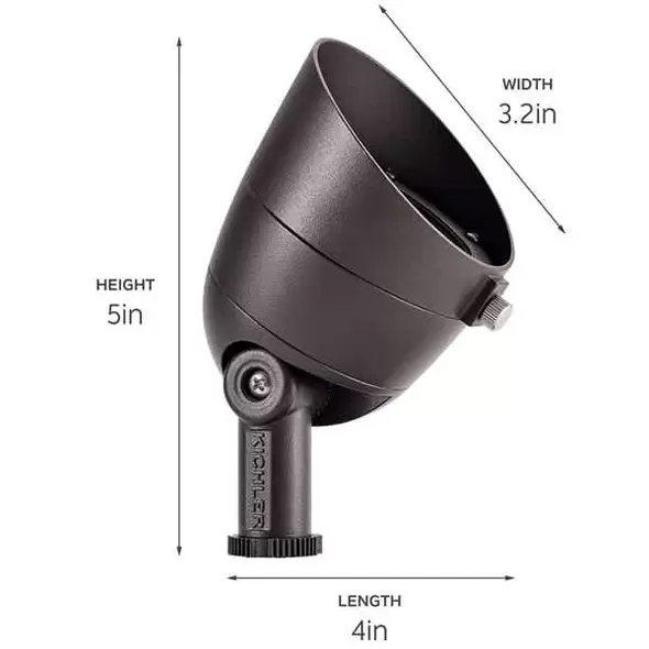 7.5 W 2700K Integrated LED Textured Black A380 Aluminum 10 Degrees Spot 16150 Series Accent Light | KIC16150BKT27